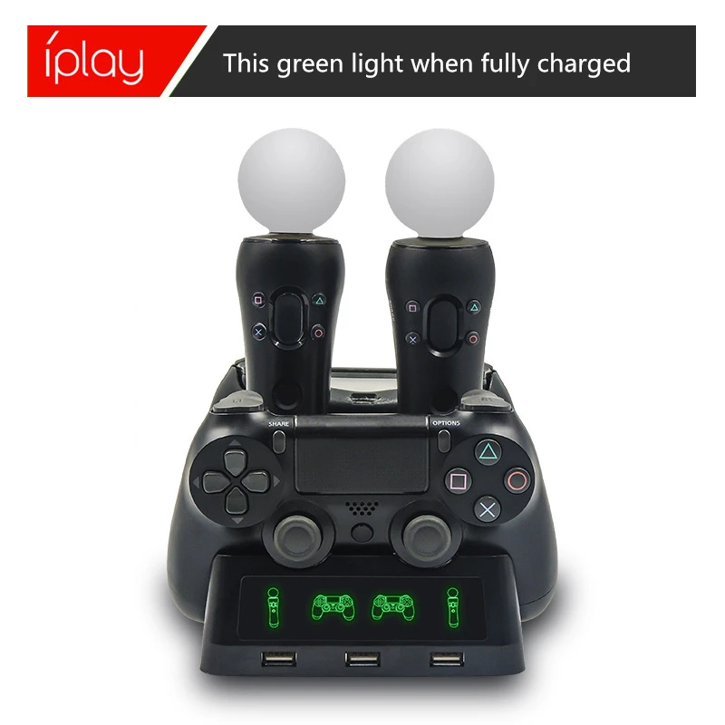 Controlador de Carregamento Estação Doca Suporte para Playstation Ps4 Psvr vr Mover Quad Carregador para Playstation Mover Controlador em - Image 3
