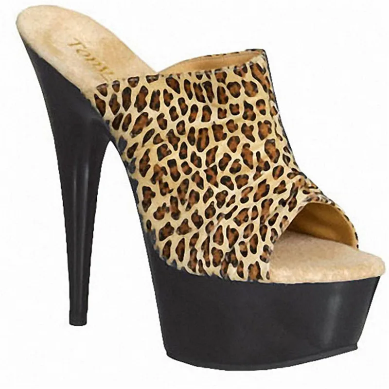 Sexy wrinkled vamp 15CM ultra high heel shoes, 6 inch night club heels, female fish mouth slippers, model dancing shoes