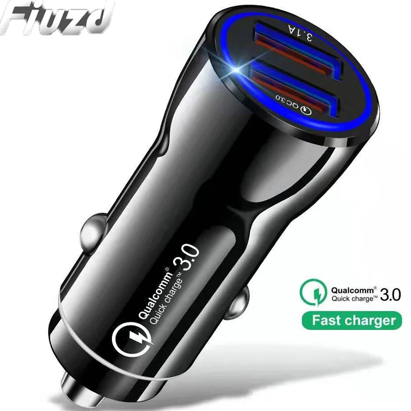 Автомобильное зарядное устройство Quick Charge 3,0 Dual USB быстрая зарядка для iPhone 5S 6s 11 pro max 7 8 samsung a50 a70 Xiaomi 9 мобильный телефон в автомобиле