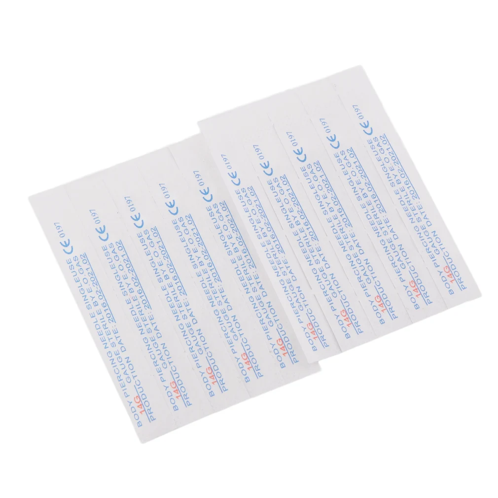 HOT 10pcs/bag Surgical Steel Tattoo Piercing Needles Medical Tattoo Needle For Navel Nose/Lip/Ear Piercing 14g (1.6mm)