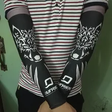 Стиль черный Волчья Голова ледяной рукав нарукавник для верховой езды рукав солнце-упорная манжета нарукавник в Корейском стиле ручная манжета с логотипом по индивидуальному заказу