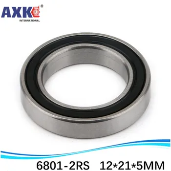 

50pcs free shipping The Rubber sealing cover Thin wall deep groove ball bearings 6801-2RS 12*21*5 mm