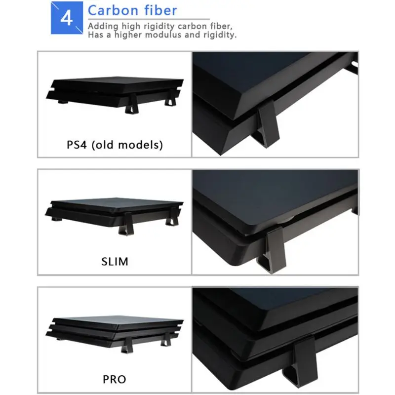 

For Playstation 4 PS4 Slim Pro Feet Stand Console Horizontal Holder Cooling Legs