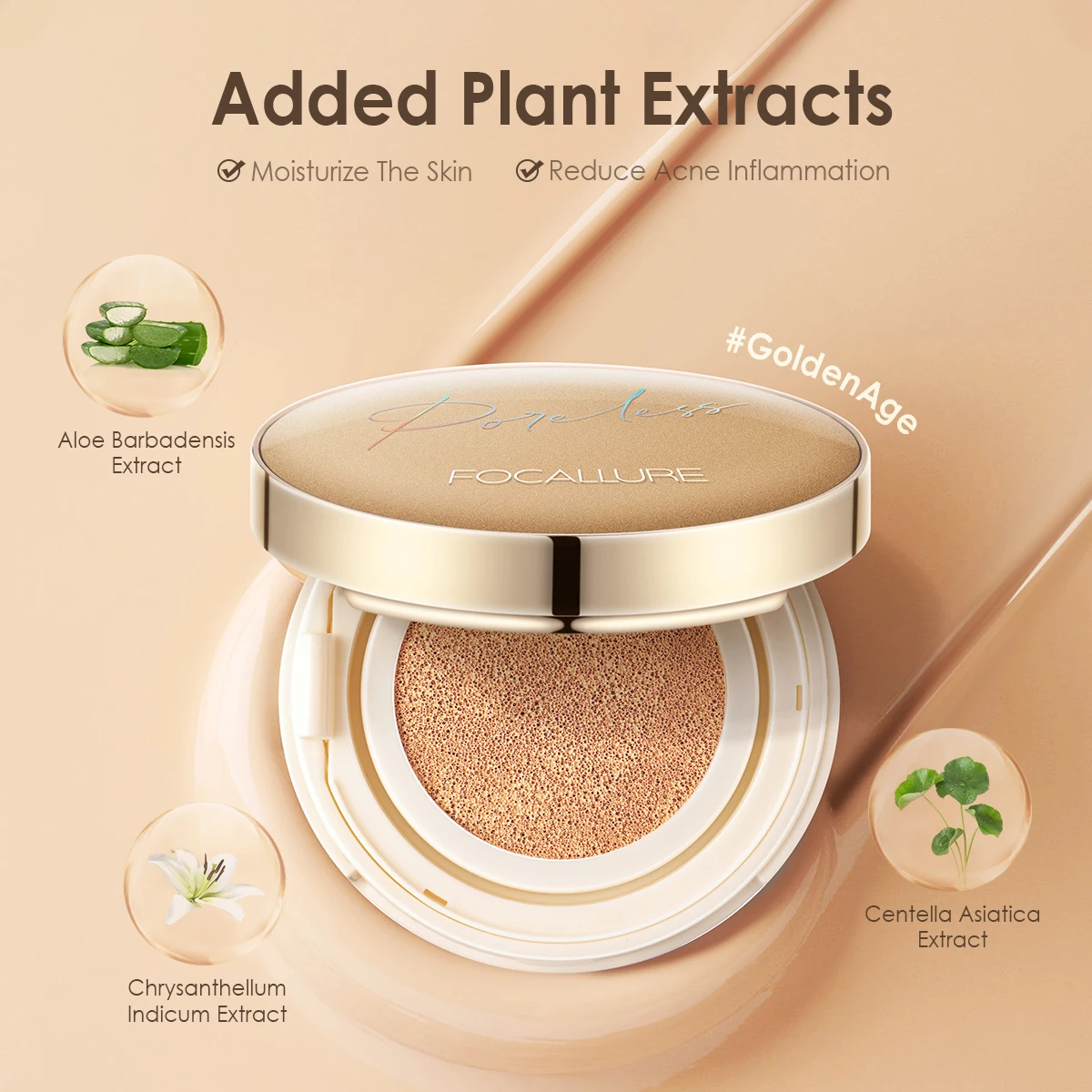 Makeup Concealer FOCALLURE Air Cushion Poreless BB Cream Waterproof Long Lasting Brighten Face Matte Foundation Cosmetics With Puff