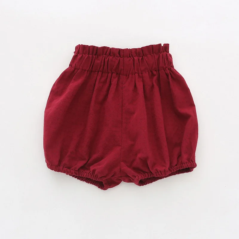 

INS Baby Pure Cotton Bread Pants Shorts Small CHILDREN'S Waist Black Fungus hua bian ku Big Pp Pants Lantern Shorts