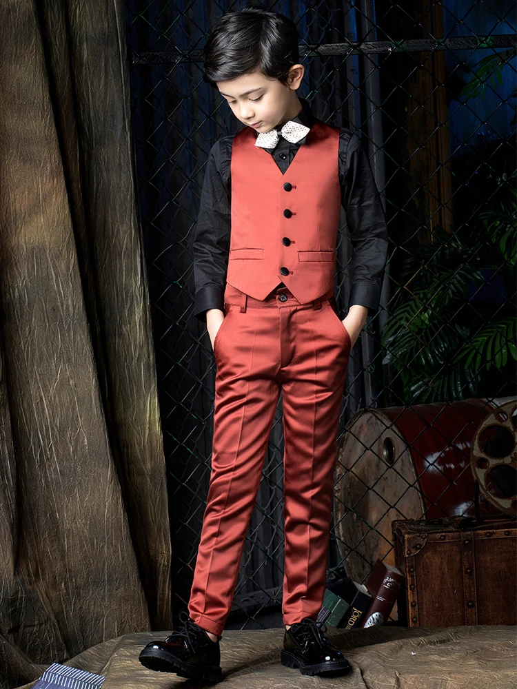 YuanLu 4 STUKS Jongens Pakken Vest/Broek/Shirt/Stropdas Voor Wedding Party Kids Suits Baby Blazer Jurk kind Kleding Formele ToddlerSuits YuanLu 4 STUKS Jongens Pakken Vest/Broek/Shirt/Stropdas Voor Wedding Party Kids Suits Baby Blazer Jurk kind Kleding Formele ToddlerSuits