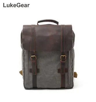 

Waterproof Canvas Backpack Handmade Bags Mint Green Gray Red Khaki Color BookBags School Accessories