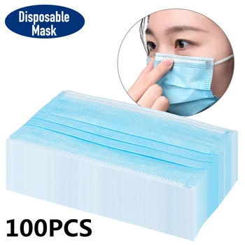 

Disposable face masks 100 pieces Mouth Mask Cotton Mouth Face Masks Non-Woven Mask Anti-Dust Mask Anti Pollution Mask