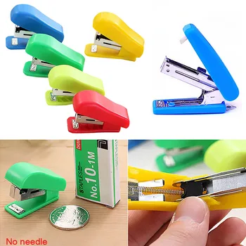 

Random Color Office Cute Durable Plastic Stationery Mini Stapler Portable Small Student Use For No. 10 Staples