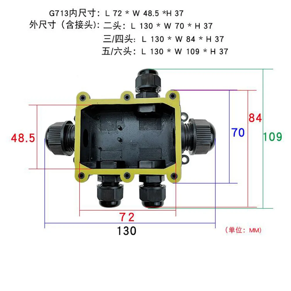 Распределительная коробка IP68 Водонепроницаемая УФ Защита от солнца для улицы