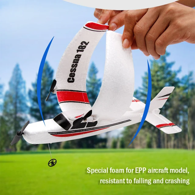 FX801 182 DIY remote control plane 2.4GHz 2CH EPP electric remote control glider Cessna fixed wing plane model holiday gift 1