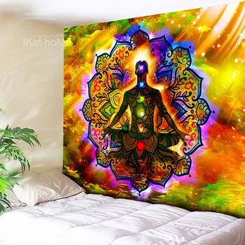 

Chakra Tapestry Yoga Wall Hanging Celestial Mandala Wall Tapestry Hippie Psychedelic Tapestry Large Wall Cloth Boho Dorm Decor
