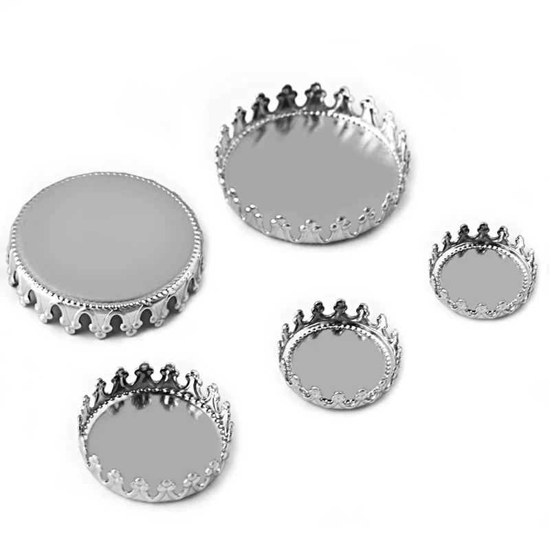 30pcs 12mm 15mm 20mm Inner Size Stainless Steel Material Simple Style Cabochon Base Cameo Setting Charms Tray