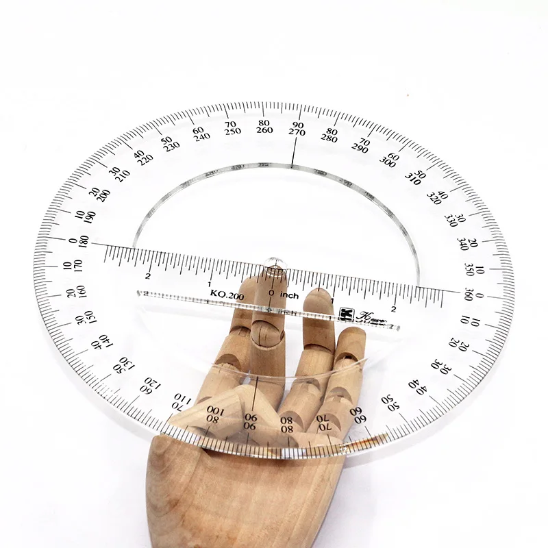 Portable 10-20CM Plastic Goniometer Ruler with Swing Arm - School Office Supplies