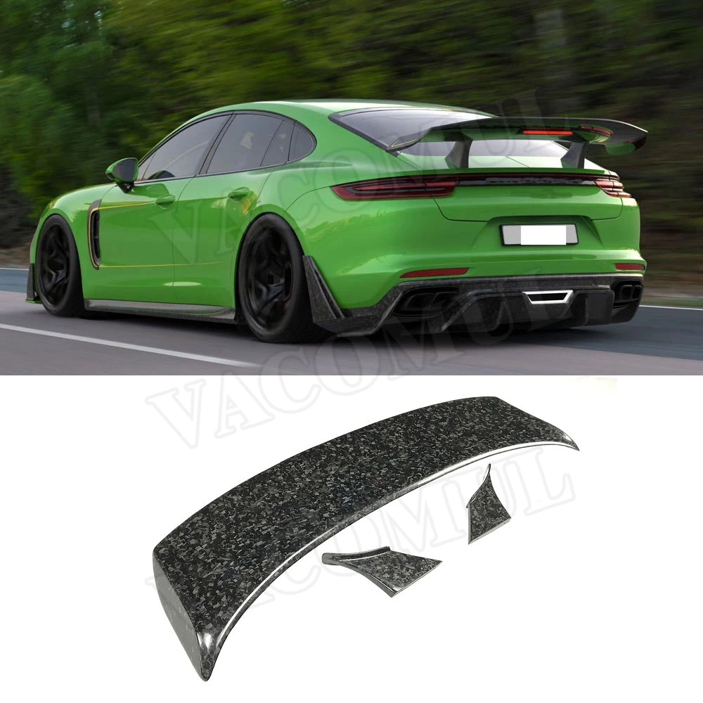 Car Dry Carbon Fiber Rear Spoiler Tail Wings For Porsche Panamera 971 2017-2019 Forged Boot Racing | Автомобили и мотоциклы