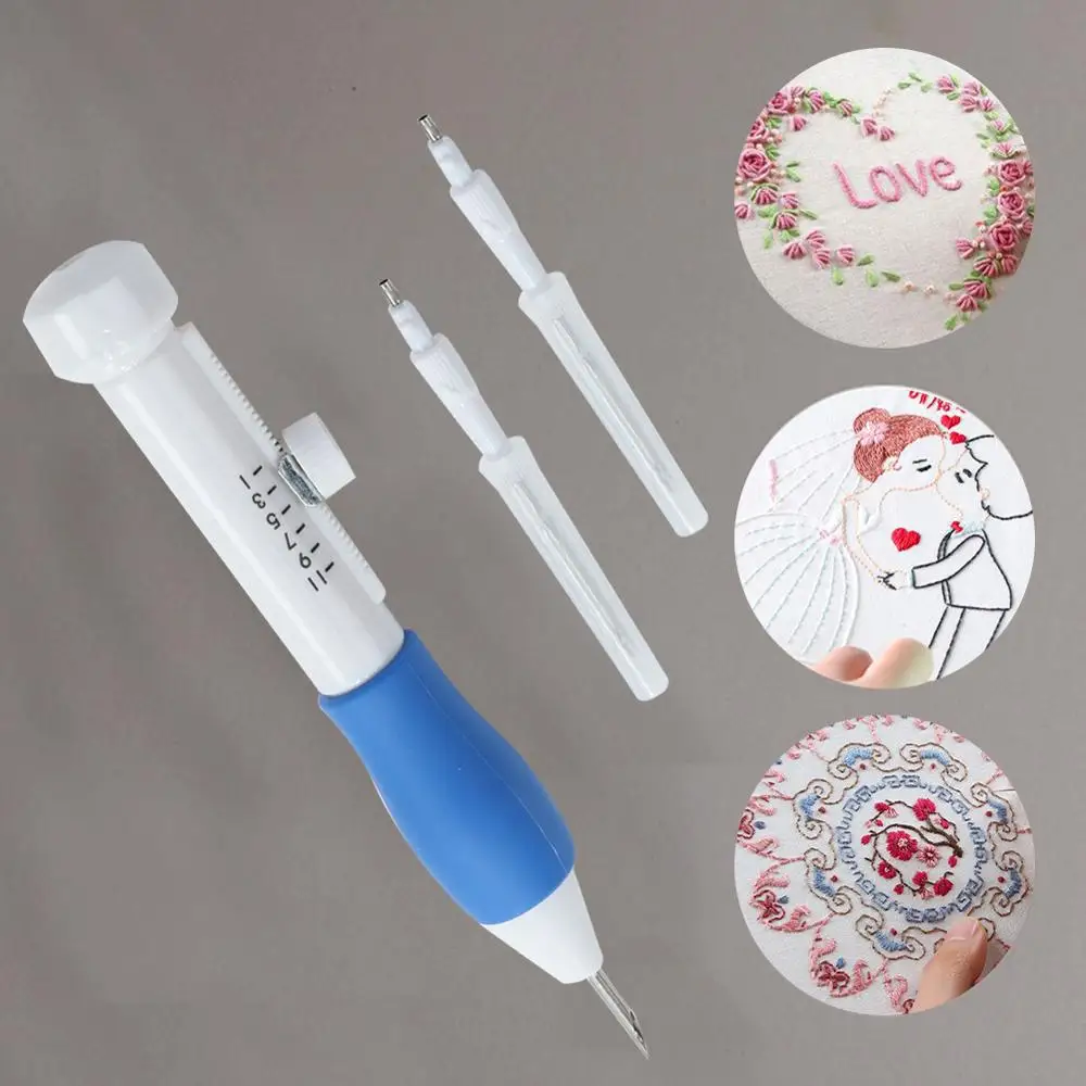 

Embroidery Pen Embroidery Pen DIY Crafts Magic Embroidery Pen Set DIY 3 Interchangeable Punch Needle Sewing Accessories
