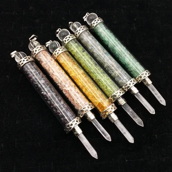 

Natural Stones Gravel wishing bottle crystal Pendants Charms for DIY Accessories Jewelry Making Necklace Gifts for Women