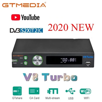 

2020 NEW GTMEDIA V8 Turbo DVB-S2/S2X/T2 Satellite Receiver WIFI H.265 Support HEVC CA card slot and multi-room upgrade V8 Pro2