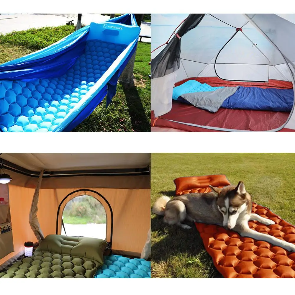 MeterMall Outdoor Camping Inflatable Sleeping Mat Single Ultra-light Bed