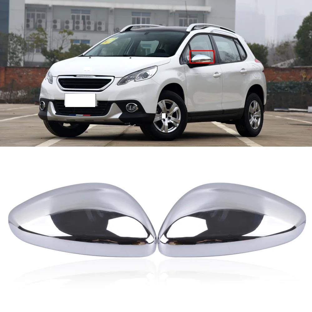 CAPQX, 1 пара, для peugeot 2008 208, 14-17, хром, внешнее зеркало заднего вида, крышка, боковое зеркало, зеркало заднего вида, крышка, оболочка, отделка капота