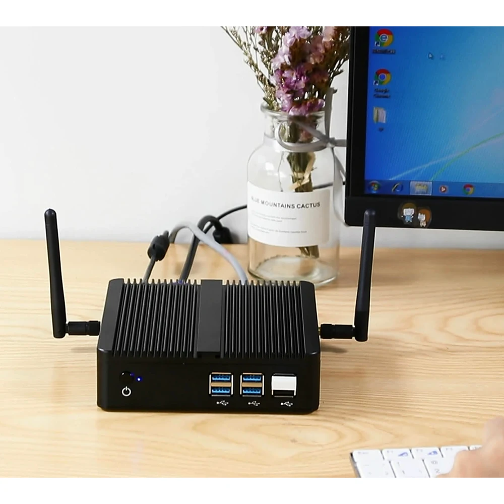  XCY sin ventilador Mini PC Windows 10 Core i5-4200Y i3-4010Y Micro computadora HDMI VGA WiFi juegos