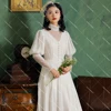 Victorian High Neck Chiffon A Line Bridal Gown Pearl Customized Long Lantern Sleeve Lace Plus Size Pleats Muslim Wedding Dress 5