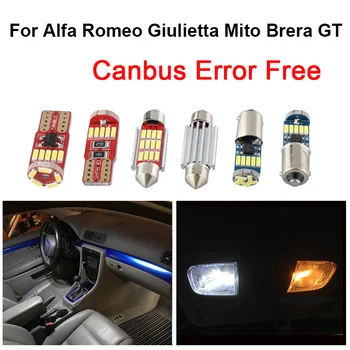 

White Canbus Error Free LED Interior Bulbs Dome Map Reading Ceiling Cargo Light Kit Fit For Alfa Romeo Giulietta Mito Brera GT