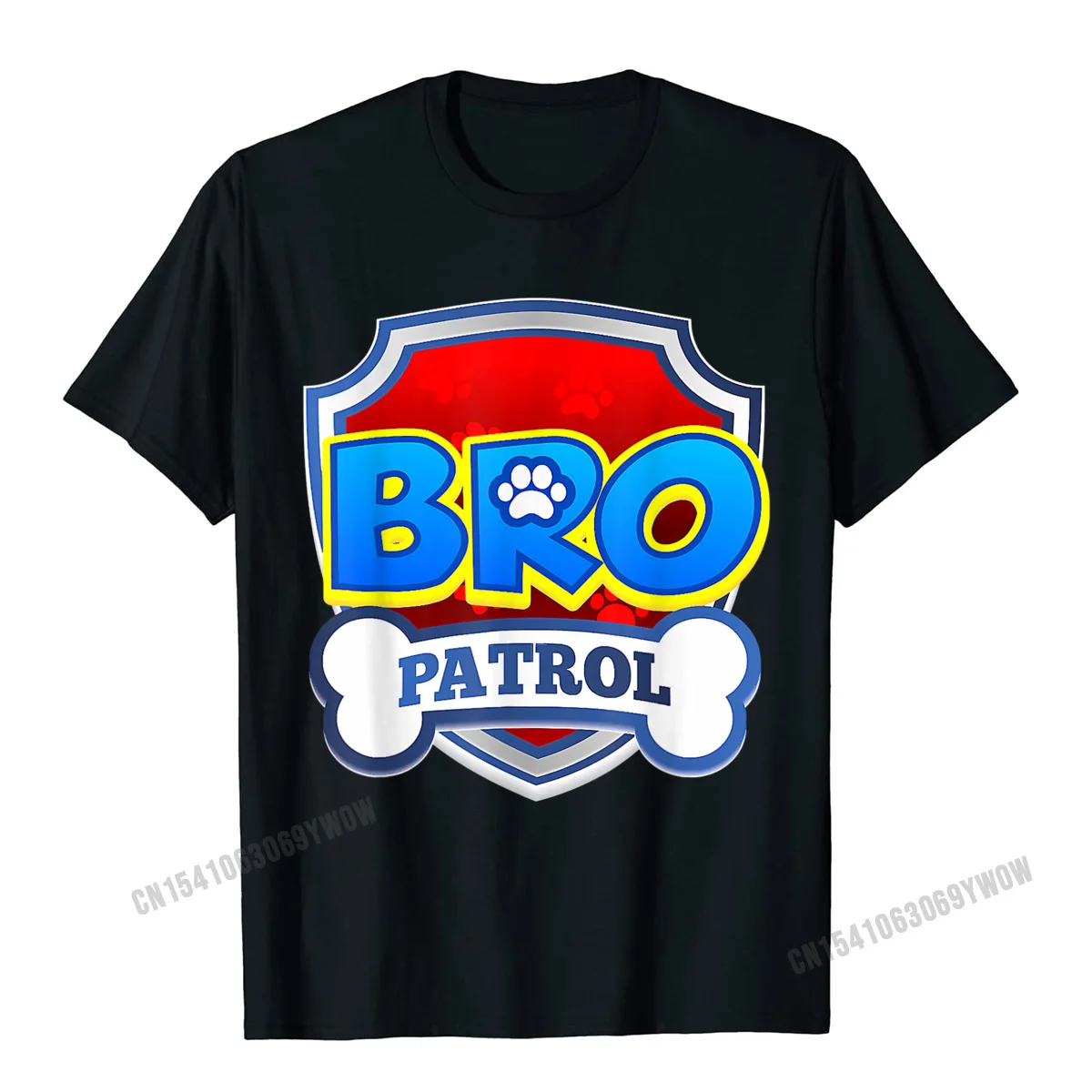 Custom Cool Young T-Shirt Hot Sale Summer/Autumn Short Sleeve Round Collar 100% Cotton Tops T Shirt Design Tees Bro Patrol Shirt Dog Funny Gift Birthday Party T-Shirt T-Shirt__54 black