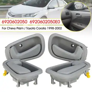 

4pcs Interior Door Handle Inside Door Handles For Toyota Corolla Geo Prizm 1998 1999 2000 2001 2002 6920602050 Gray