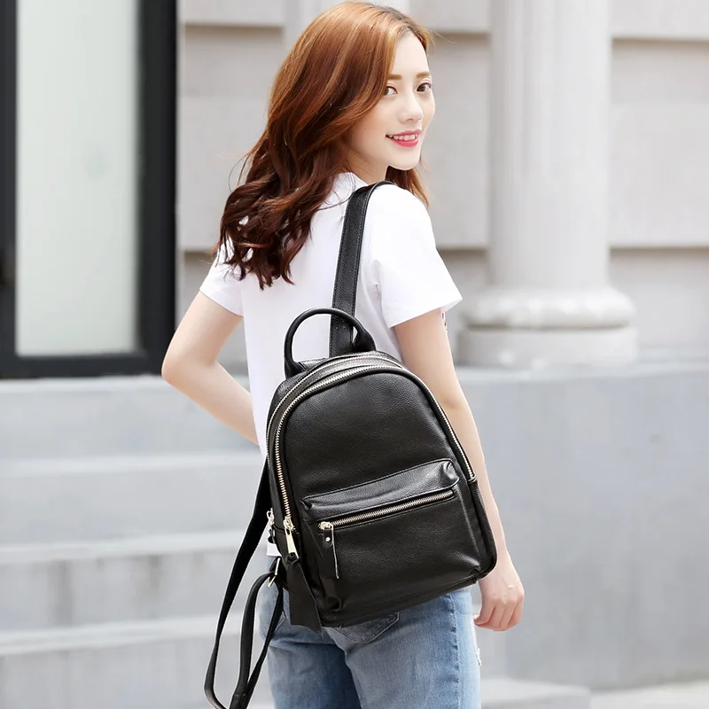 

2018 New Style Backpack Embossed Leather Genuine Leather with PU Travel Bag Western Style Fashion Backpack Women's Factory Price