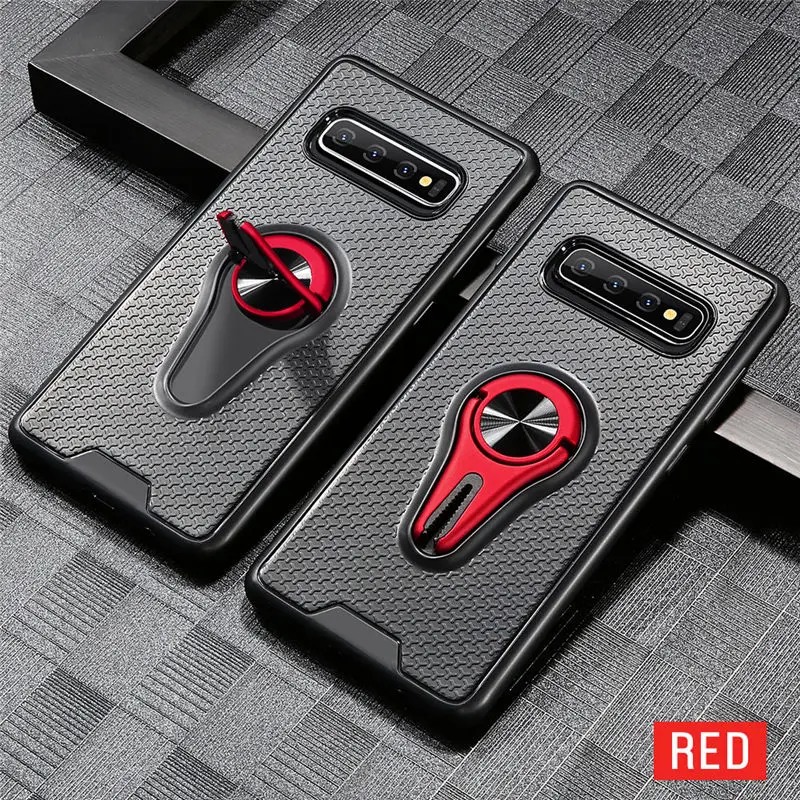 Red Чехол KISS из 2 предметов, мягкий чехол для samsung S8/S9/S10 Plus Note 8, 9, 10 Plus, S10E, автомобильный держатель для телефона из ТПУ, A10/A30/A50/A70/A7/A9 - Цвет: Red