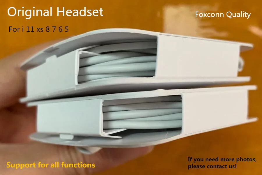Earphone For iP X 7 8 11 12 Plus Original Quality Headset in-ear Headphones XR XS Max Earphones With Wire Retail | Электроника