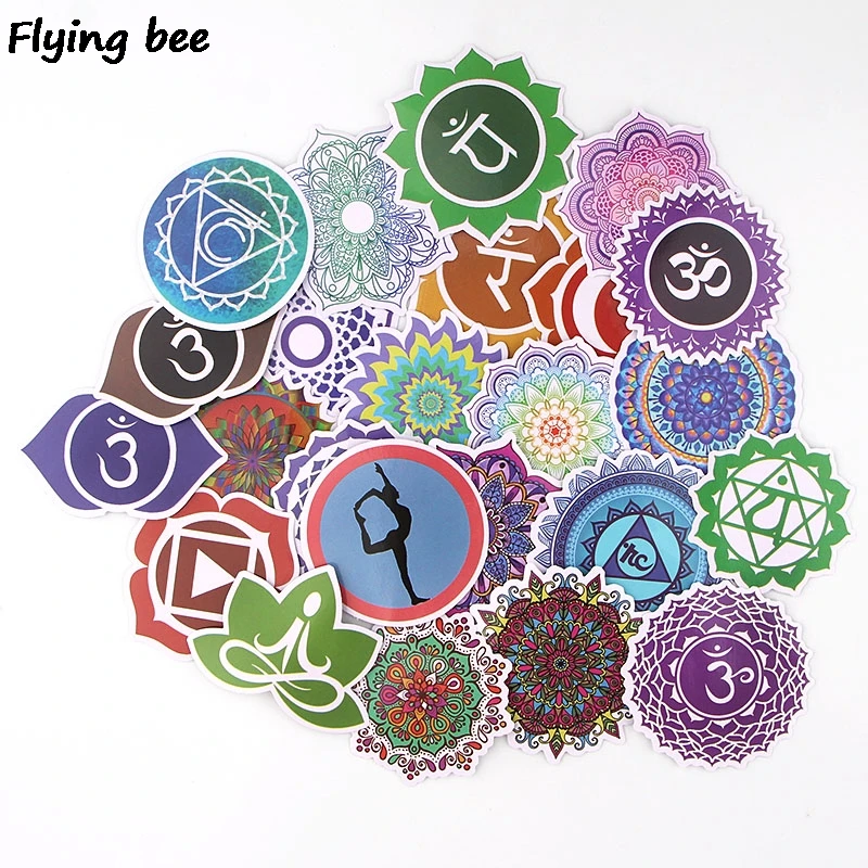 Flyingbee 24 шт. Йога Фитнес наклейка аниме s для DIY багаж ноутбук скейтборд Автомобиль