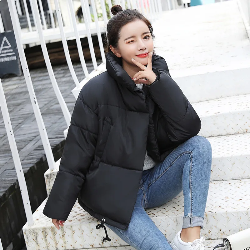 

Cotton-padded Clothes Women's Short 2018 New Style Winter Korean-style Hooded Loose-Fit down Jacket Cotton-padded Clothes Short-