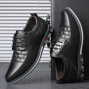 Fashion Business Men Casual Shoes Spring Autumn Breathable Men Shoes Casual Black - Image 4