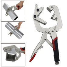 Pince de verrouillage C à Angle droit 2 en 1, pour le travail du bois, avec coussinet en forme de V, pince à étau pour tuyau de soudage, menuiserie, outil de soudage en métal 