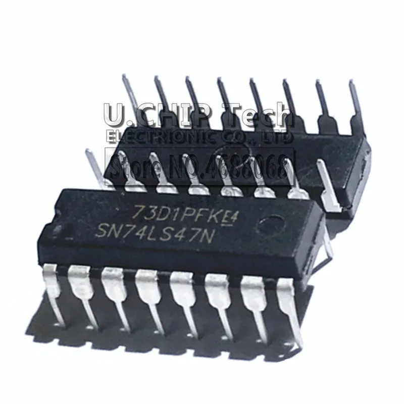 100 шт./лот Новинка SN74LS47N 74LS47 74LS47N HD74LS47P DIP-16 BCD до 7-ми сегментный декодер/Драйвер IC