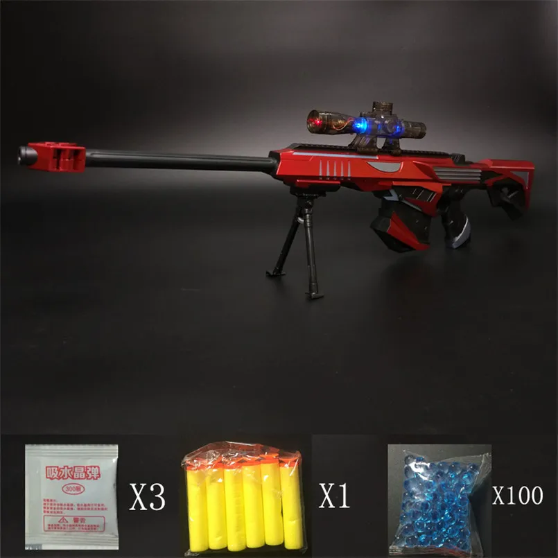 Infrared Water Bullet Gun Toy Sniper Rifle Submachine Soft Paintball Gun Children Boys Sniper Rifle Pistol Soft Bullet Ggun - Цвет: Красный