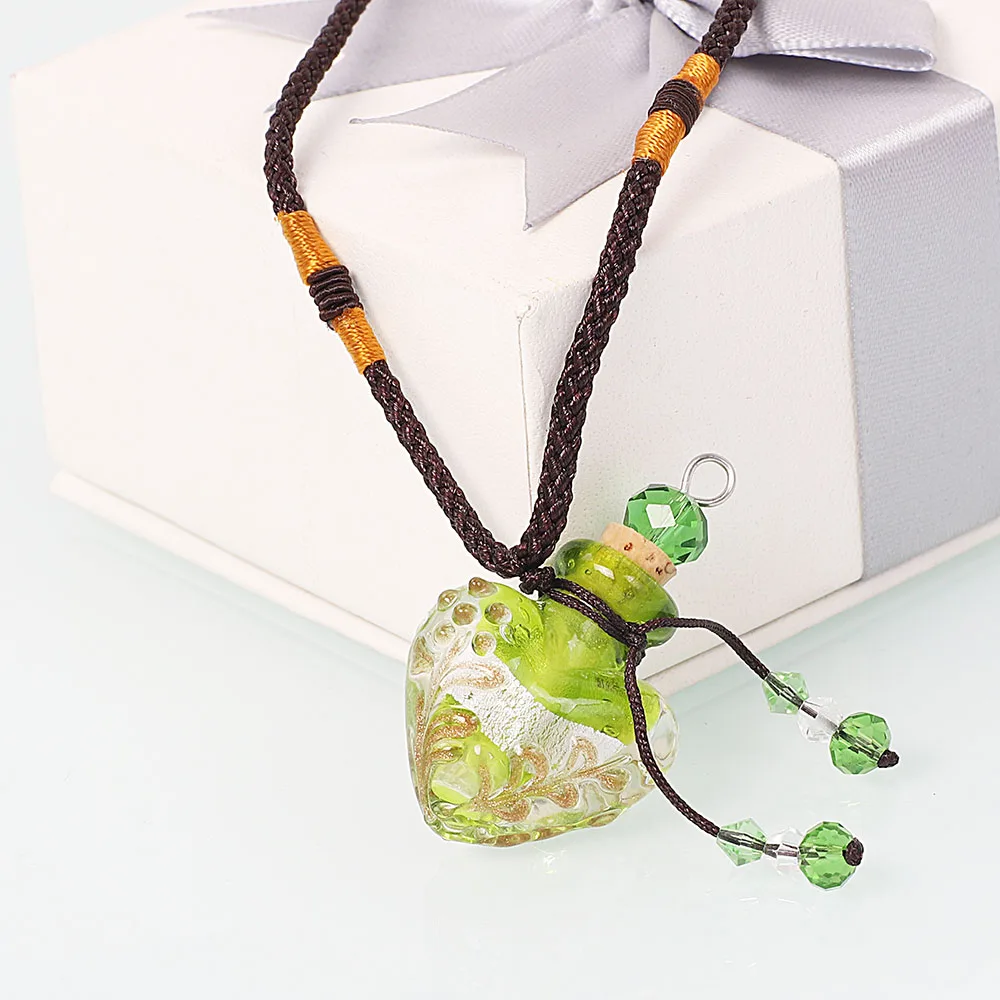 QIANBEI Lampwork Glas Anhänger Halskette Ätherisches Öl Diffusor Parfümflaschen Auto Parfümflaschen, Aufbewahrungsflaschen für kostbare – Detail 14