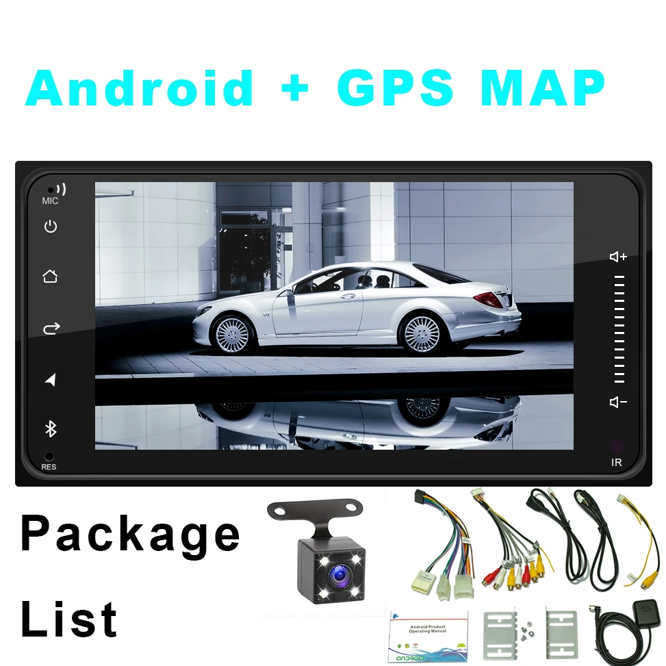 2 Din автомагнитола для Toyota Corolla мультимедийный плеер Android автомобильный стерео радио Wifi Зеркало Ссылка Авторадио камера заднего вида U диск - Цвет: with 4 Leds Cam