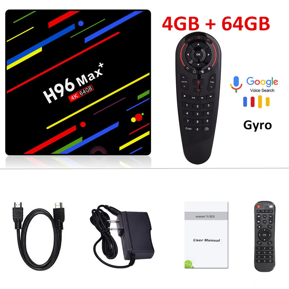 4G 64G G30 Voice H96 MAX plus RK3328 Android 9,0 ТВ-приставка 4 Гб ОЗУ 64 Гб ПЗУ 32 Гб ТВ-приставка Wifi 4K Netflix Youtube 2G16G смарт-медиаплеер - Цвет: 4G 64G G30 Voice