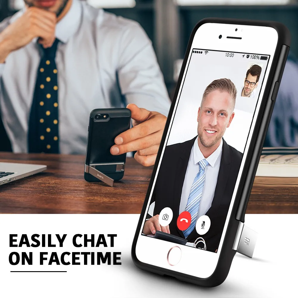 Чехол для iPhone 8/8 Plus, ESR металлический чехол с подставкой, ESR [вертикальная и горизонтальная подставка] Жесткий ПК бампер чехол для iPhone8/8 Plus/7 P
