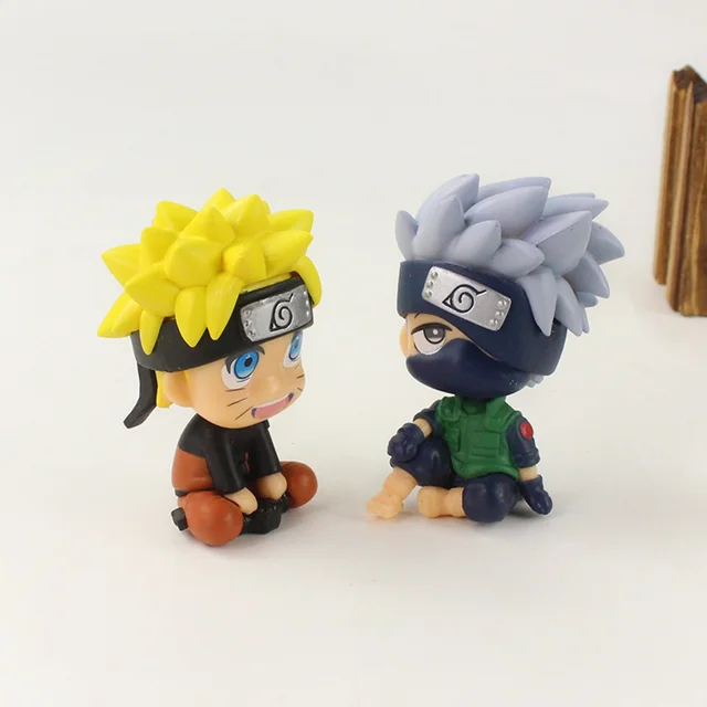 Boneco de brinquedo do naruto, 9cm, 2 estilos, pvc, coleção fofo