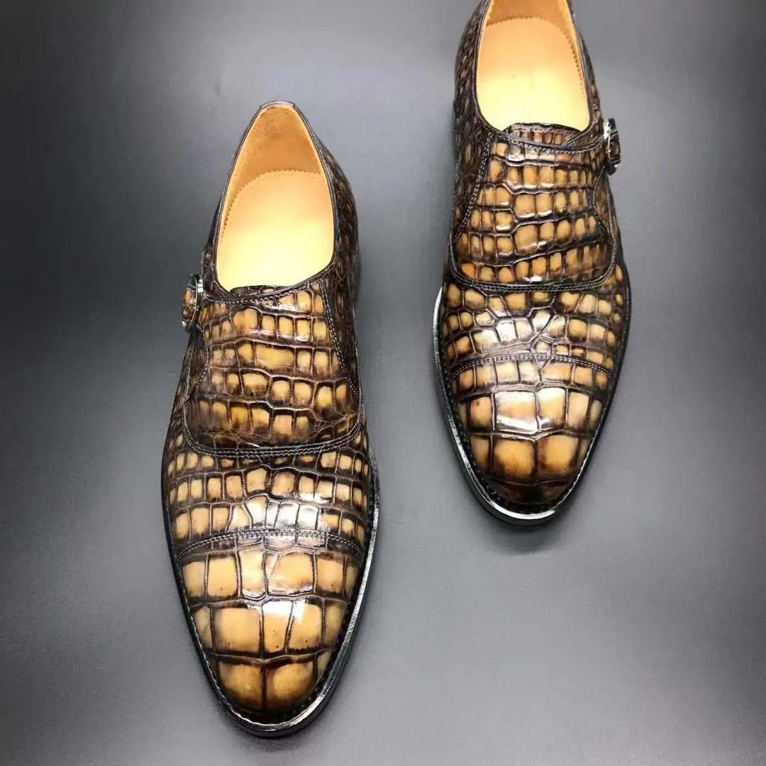 chue new men dress shoes men formal shoes men crocodile leather