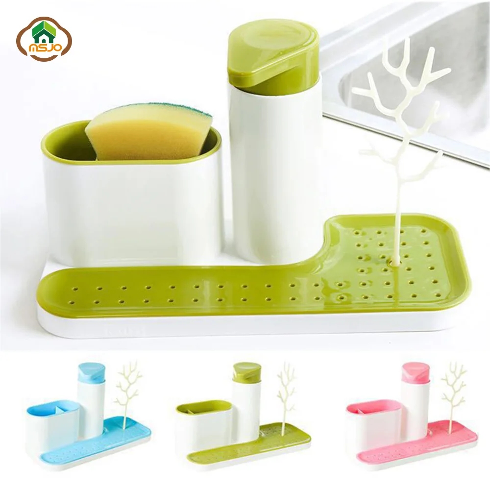 

MSJO Soap Dispenser Set Pump Toothbrush Toothpaste Holder Soap Dish Kit Household Items Set Kitchen Set Bathroom Accessories