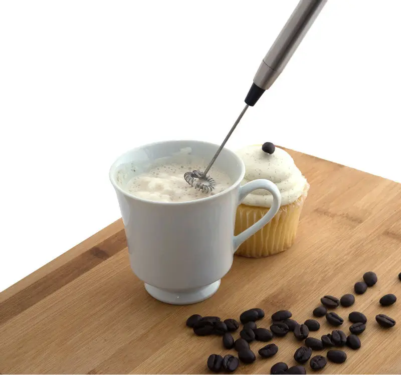 Kitchen Stainless Steel Food Grade Silver Drawbench Electric Milk Frother Mini Whisk Egg Beater As Seen on Tv | Дом и сад