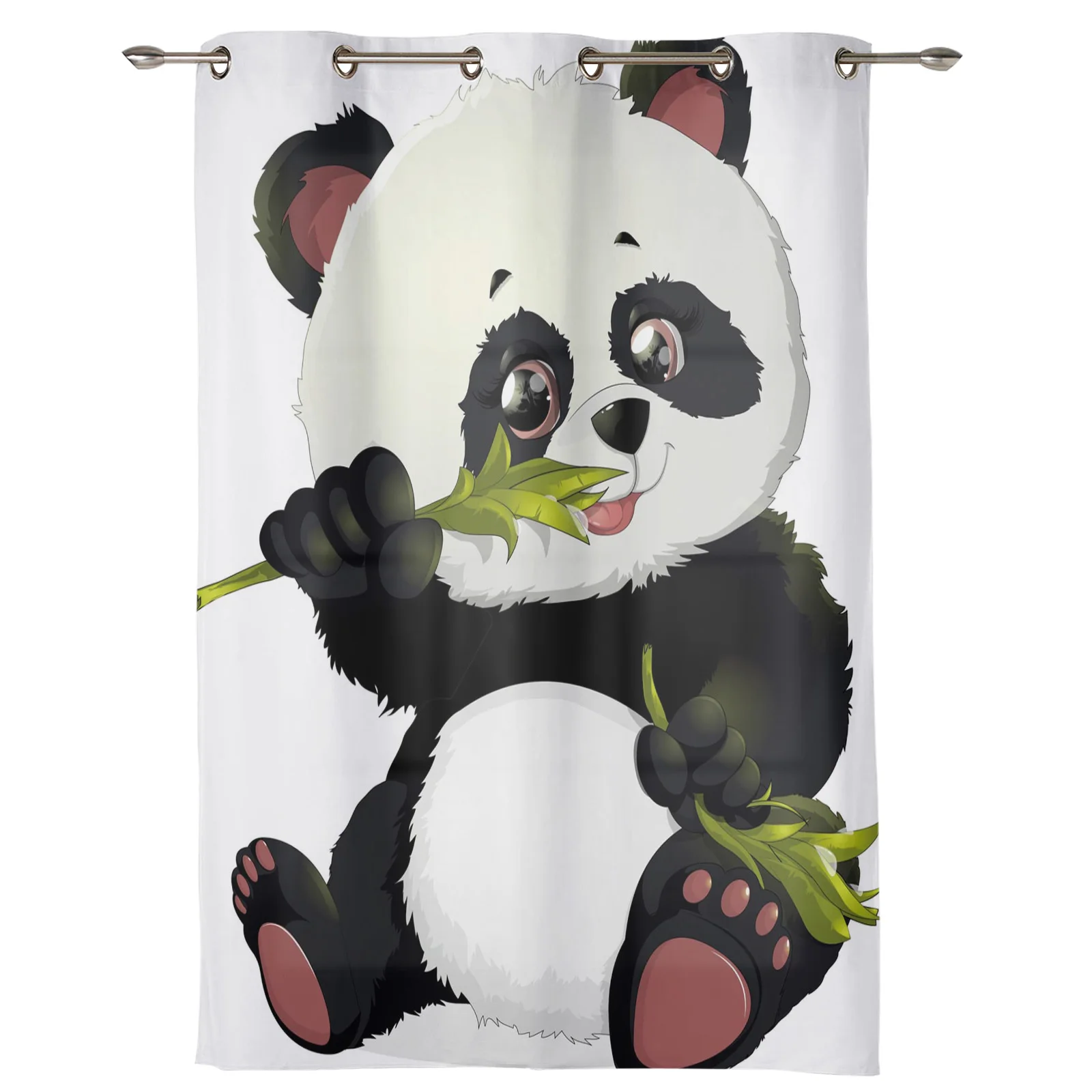 Animal Cute Panda Bamboo Window Curtains Bedroom Kitchen Decor Curtain  Panel Window Curtains for Living Room|Curtains| - AliExpress