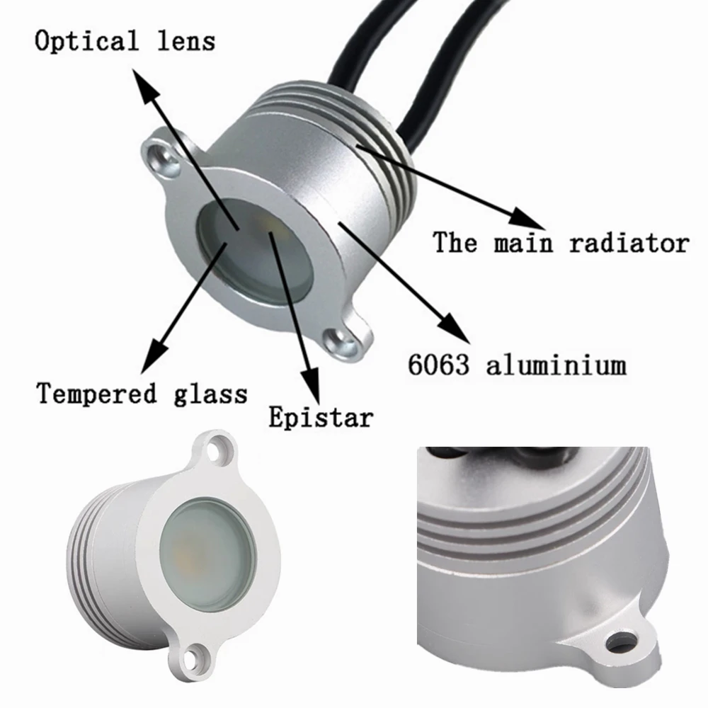 Outdoor 1W LED Handrail Light Waterproof IP65 Tube Lamp 12V 30mm Cut Hole Recessed Spotlight Road Bridge Railings Lighting 4