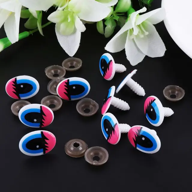 10pcs Plastic Cartoon Safety Doll Eyes For Toy Bear Dolls Puppet Stuffed Animal Crafts Children DIY With Washers 6