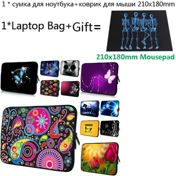 

Prints 13 Inch Notebook Pouch With 21x18cm Mousepad Sleeve Bag 14 10 12 17 11.6 7 Laptop Case Funda Portatil 15.6" Notebook Bag